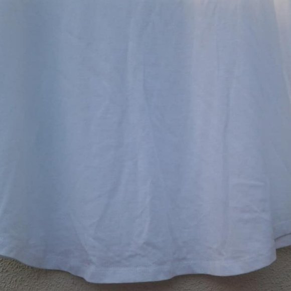 New MICHAEL KORS Small Hits at hip Crew Neckline Ruffle Sleeves White Top - Picture 4 of 4